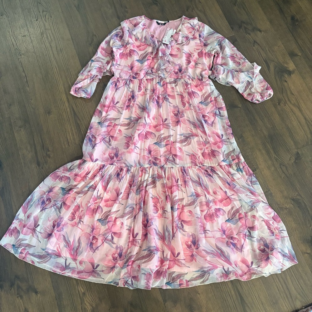 Beautiful Pink Floral Dress Made in India